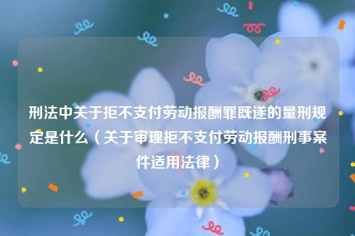 刑法中关于拒不支付劳动报酬罪既遂的量刑规定是什么（关于审理拒不支付劳动报酬刑事案件适用法律）
