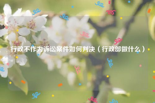 行政不作为诉讼案件如何判决（行政部做什么）