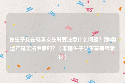 独生子女在继承发生时要注意什么问题？哪5类遗产是无法继承的？（非婚生子女不享有继承权）
