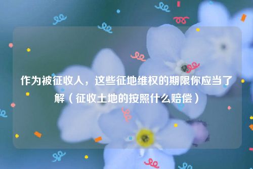 作为被征收人，这些征地维权的期限你应当了解（征收土地的按照什么赔偿）
