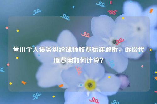 黄山个人债务纠纷律师收费标准解析，诉讼代理费用如何计算？