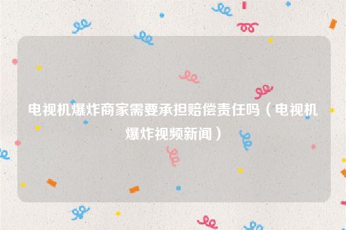电视机爆炸商家需要承担赔偿责任吗（电视机爆炸视频新闻）