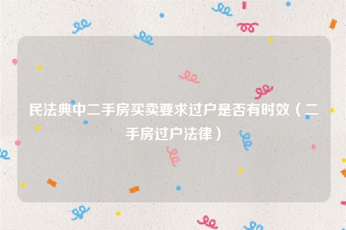 民法典中二手房买卖要求过户是否有时效（二手房过户法律）