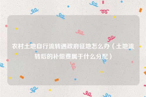 农村土地自行流转遇政府征地怎么办（土地流转后的补偿费属于什么分配）