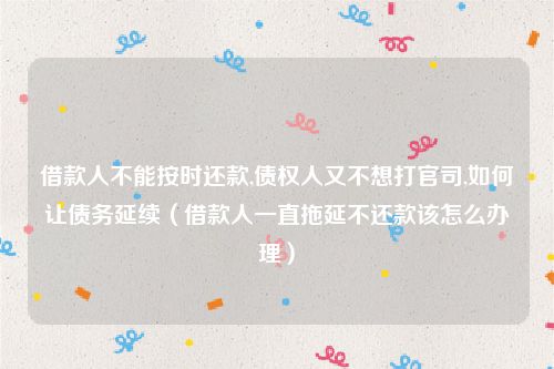 借款人不能按时还款,债权人又不想打官司,如何让债务延续（借款人一直拖延不还款该怎么办理）