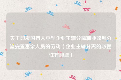 关于印发国有大中型企业主辅分离辅业改制分流安置富余人员的劳动（企业主辅分离的必要性有哪些）