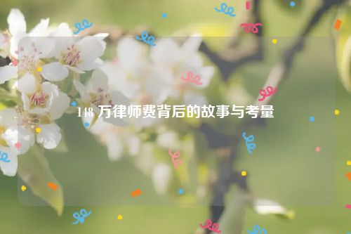 148 万律师费背后的故事与考量