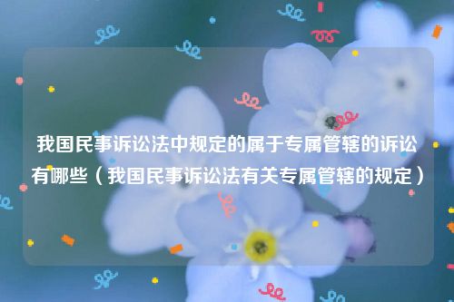 我国民事诉讼法中规定的属于专属管辖的诉讼有哪些（我国民事诉讼法有关专属管辖的规定）