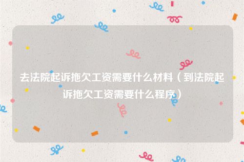 去法院起诉拖欠工资需要什么材料（到法院起诉拖欠工资需要什么程序）