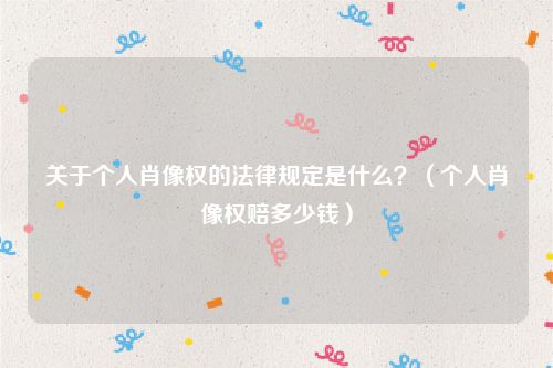 关于个人肖像权的法律规定是什么？（个人肖像权赔多少钱）