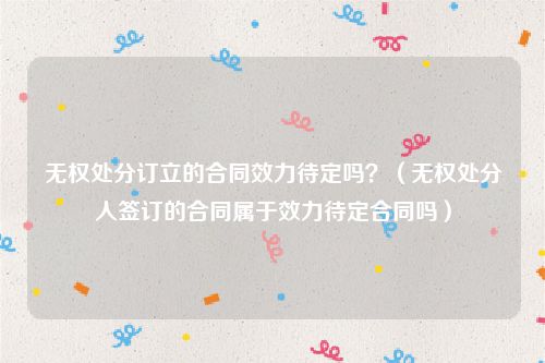 无权处分订立的合同效力待定吗？（无权处分人签订的合同属于效力待定合同吗）
