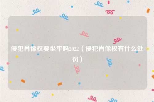 侵犯肖像权要坐牢吗2022（侵犯肖像权有什么处罚）