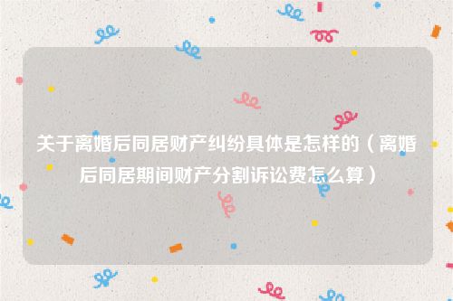 关于离婚后同居财产纠纷具体是怎样的（离婚后同居期间财产分割诉讼费怎么算）