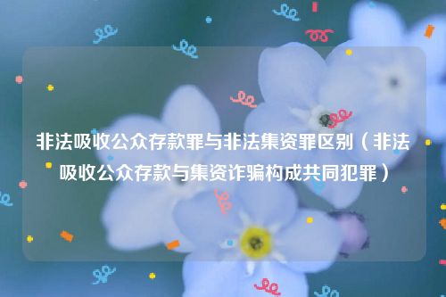 非法吸收公众存款罪与非法集资罪区别（非法吸收公众存款与集资诈骗构成共同犯罪）