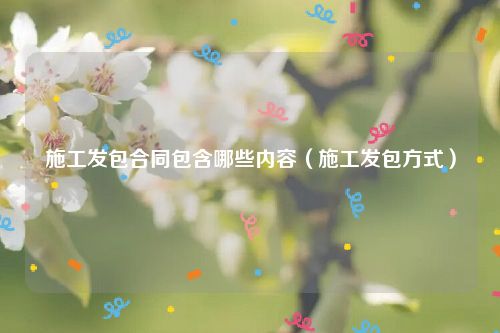 施工发包合同包含哪些内容（施工发包方式）