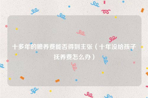 十多年的赡养费能否得到主张（十年没给孩子抚养费怎么办）