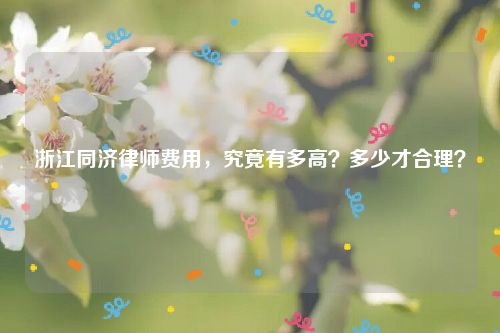 浙江同济律师费用，究竟有多高？多少才合理？