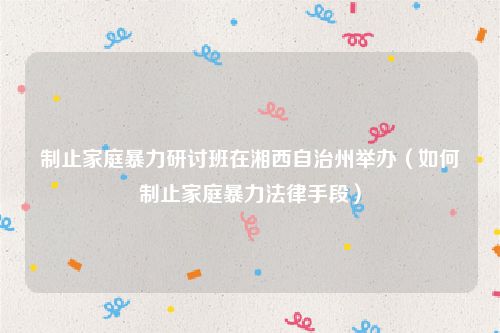 制止家庭暴力研讨班在湘西自治州举办（如何制止家庭暴力法律手段）