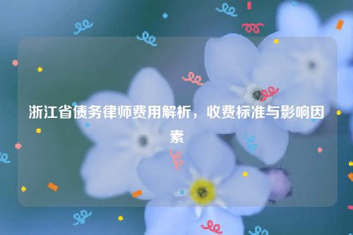 浙江省债务律师费用解析，收费标准与影响因素