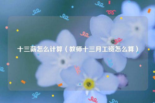 十三薪怎么计算（教师十三月工资怎么算）