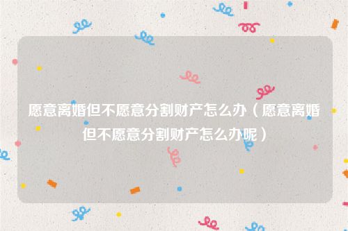 愿意离婚但不愿意分割财产怎么办（愿意离婚但不愿意分割财产怎么办呢）