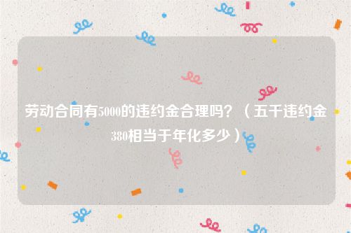劳动合同有5000的违约金合理吗？（五千违约金380相当于年化多少）