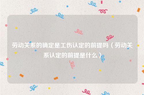 劳动关系的确定是工伤认定的前提吗（劳动关系认定的前提是什么）