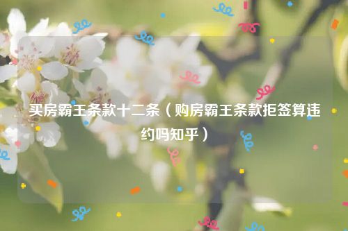 买房霸王条款十二条（购房霸王条款拒签算违约吗知乎）