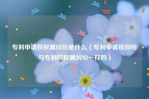 专利申请权权属纠纷是什么（专利申请权纠纷与专利权权属纠纷一样吗）