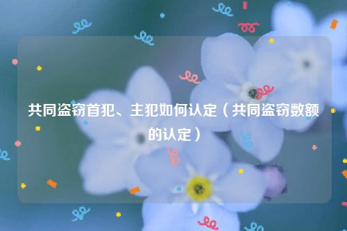 共同盗窃首犯、主犯如何认定（共同盗窃数额的认定）