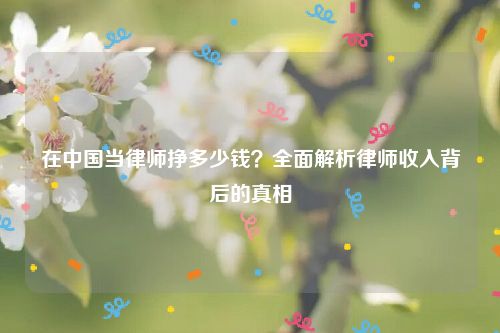 在中国当律师挣多少钱？全面解析律师收入背后的真相