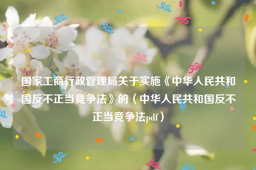 国家工商行政管理局关于实施《中华人民共和国反不正当竞争法》的（中华人民共和国反不正当竞争法pdf）