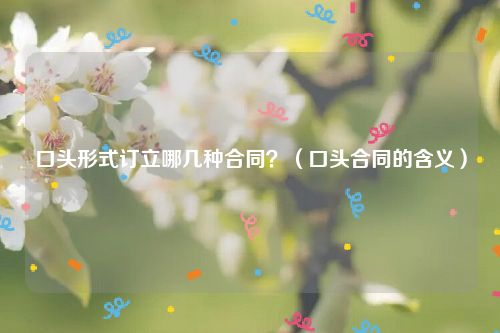 口头形式订立哪几种合同？（口头合同的含义）