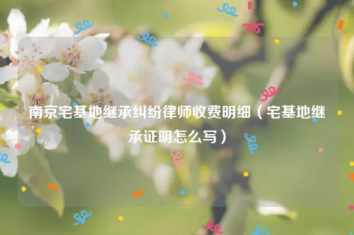 南京宅基地继承纠纷律师收费明细（宅基地继承证明怎么写）