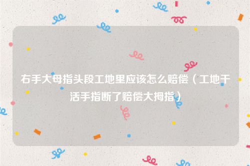 右手大母指头段工地里应该怎么赔偿（工地干活手指断了赔偿大拇指）