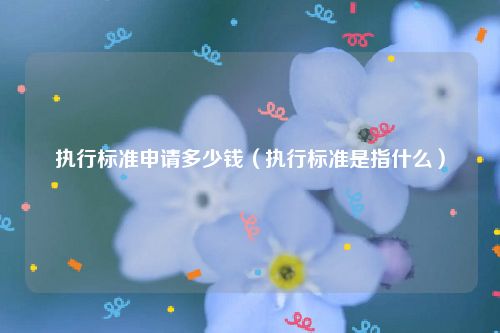执行标准申请多少钱（执行标准是指什么）