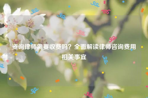 资询律师需要收费吗？全面解读律师咨询费用相关事宜